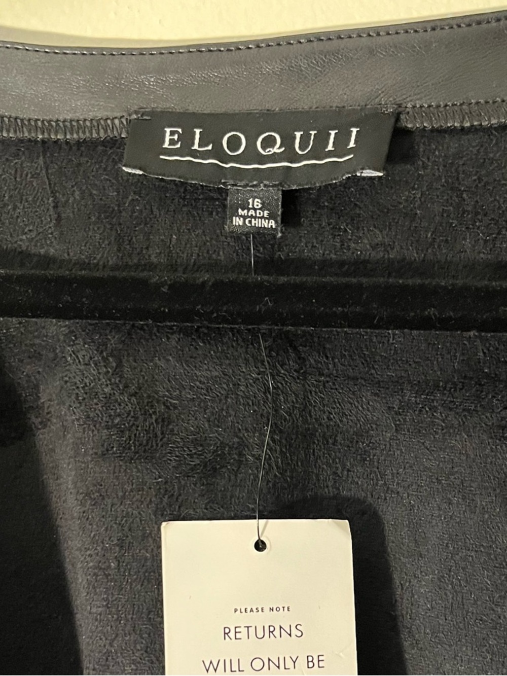 Eloquii Staple Street Style Black Faux Leather Wrap Top with Side Tie Size 16 - Picture 6 of 8